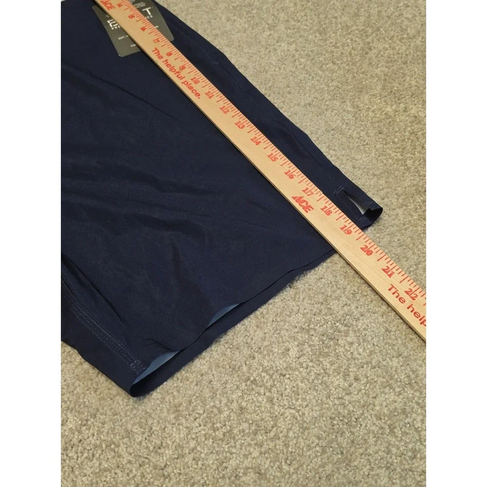 BYLT Coastal Board Shorts Men's L Large Navy Blue Polka Dot Bathing Suit Stretch